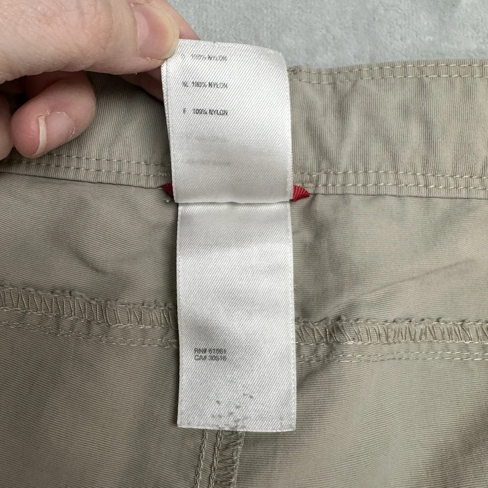 The North‎ Face Cargo Shorts Mens 2XL Beige Nylon Elastic Waist Hiking Outdoor